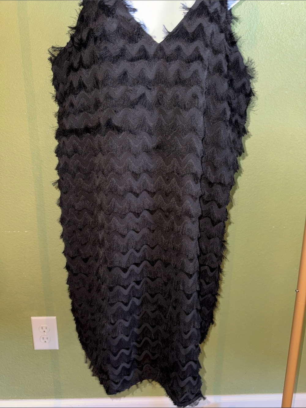 Cupshe Black Faux Feathered Dress with Thin Straps - Picture 4 of 7